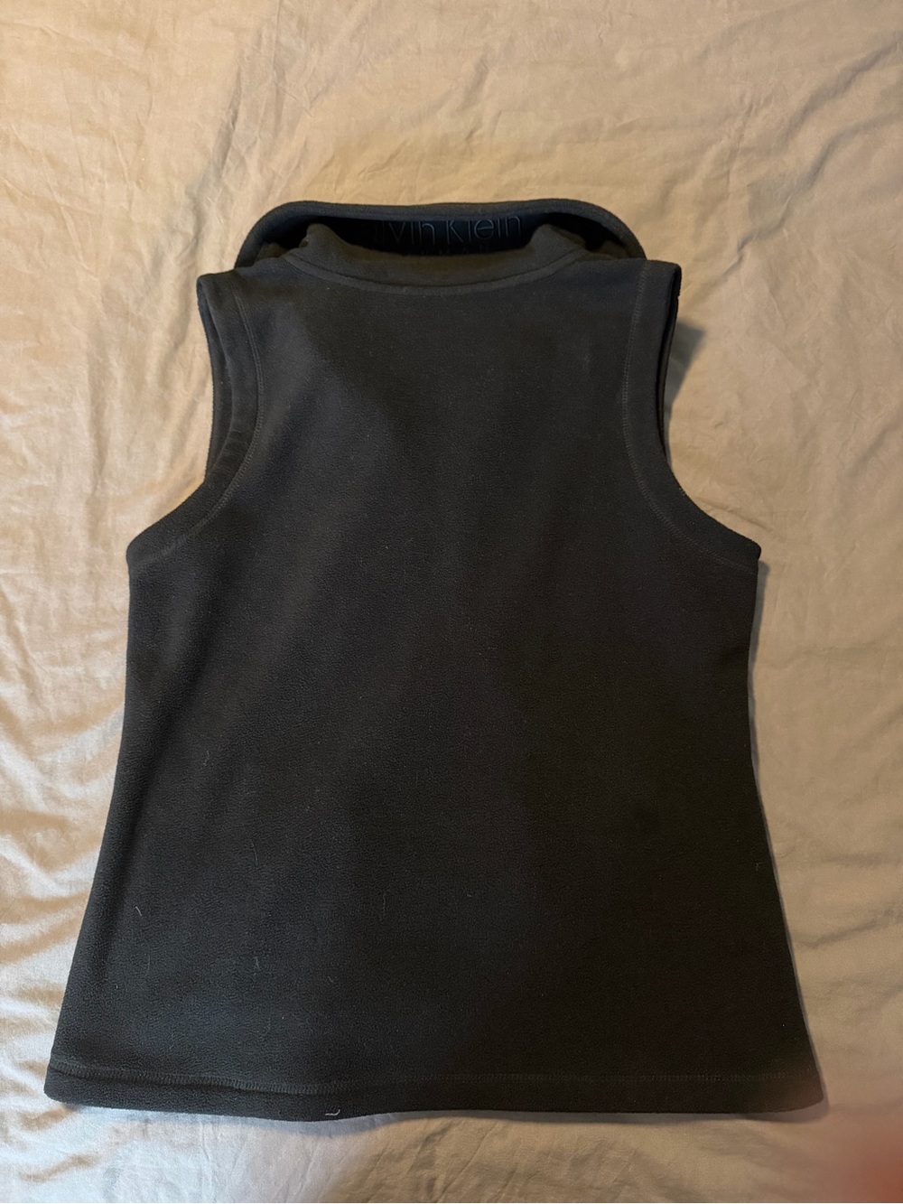 Calvin Klein Black Fleece Zip Front Vest - Picture 3 of 4